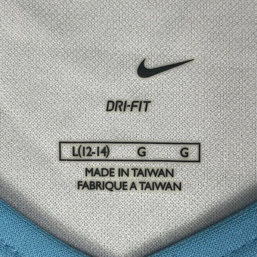 Nike Girls L 12/14 Long Sleeve Athletic Shirt V Neck Stretch White Athletic Fit - Picture 7 of 11
